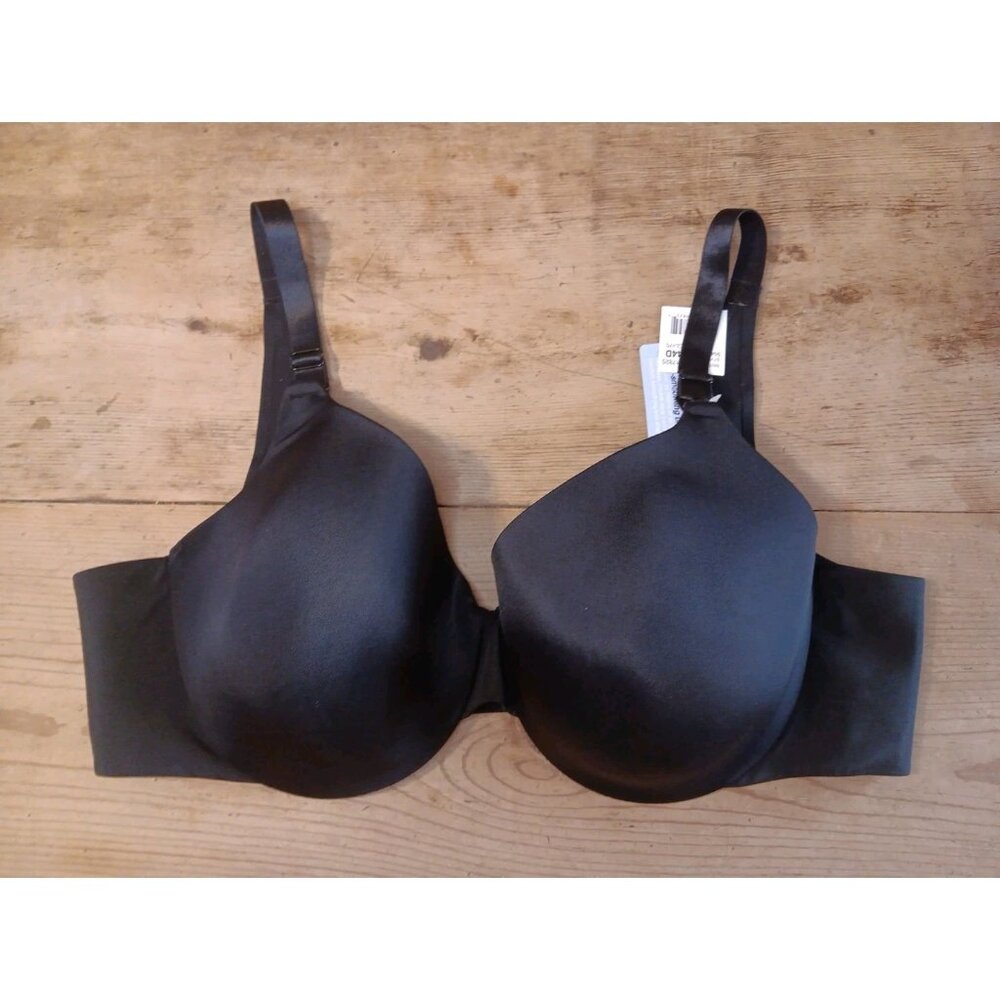 Motherhood Plus Size Nursing Bra 44D Full Coverage Back Smoothing Black 95496-44